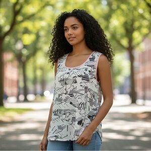 Japna Sleeveless Graphic Summer Top​​​​